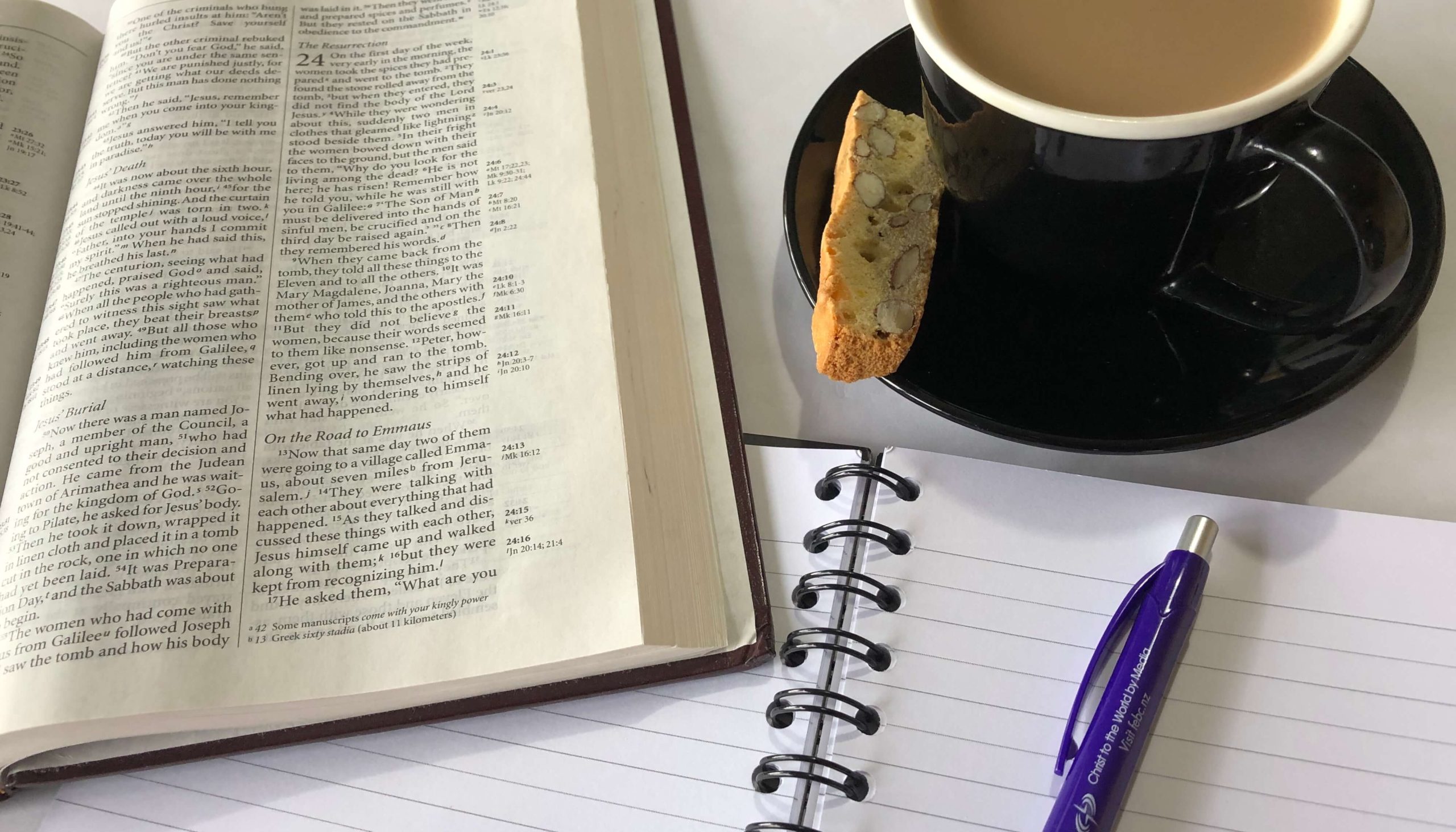 bible coffee notebook